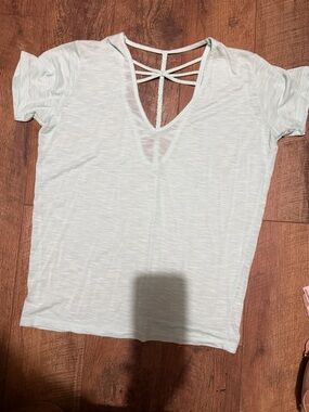 Daytrip Light Mint Strappy V-Neck Short Sleeve Top